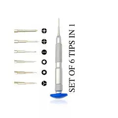 Nanch Screwdrivers Set 6 in 1 (2.5mm Convex Cross / Torx T2 / Tri-point / PH000 1.2mm / 0.8mm P2 /Flathead 1mm) - 3C Easy Markham
