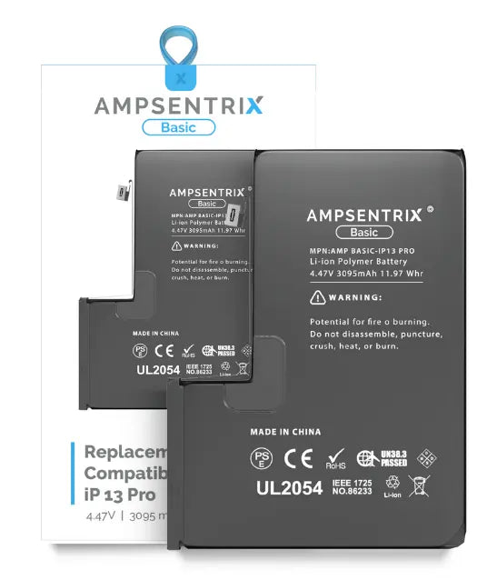 Ampsentrix Basic Replacement Batteries for Apple iPhone 13 Mini / 13 / 13 Pro / 13 Pro Max - 3C Easy Markham