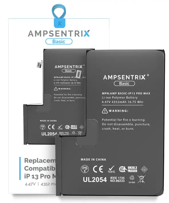 Ampsentrix Basic Replacement Batteries for Apple iPhone 13 Mini / 13 / 13 Pro / 13 Pro Max - 3C Easy Markham