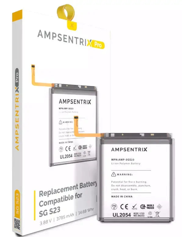 Ampsentrix Replacement Batteries for Samsung S23 5G, S23 Plus 5G and S23 Ultra 5G AmpSentrix
