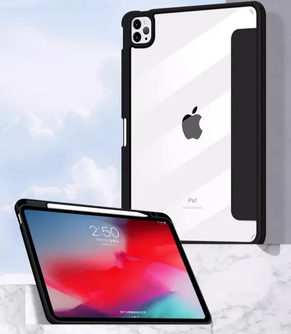 Smart Case w/ Clear Back Plate and slot for Pencil for Apple's iPad Air 1, 2, 4th Gen and 5th Gen - 3C Easy Markham