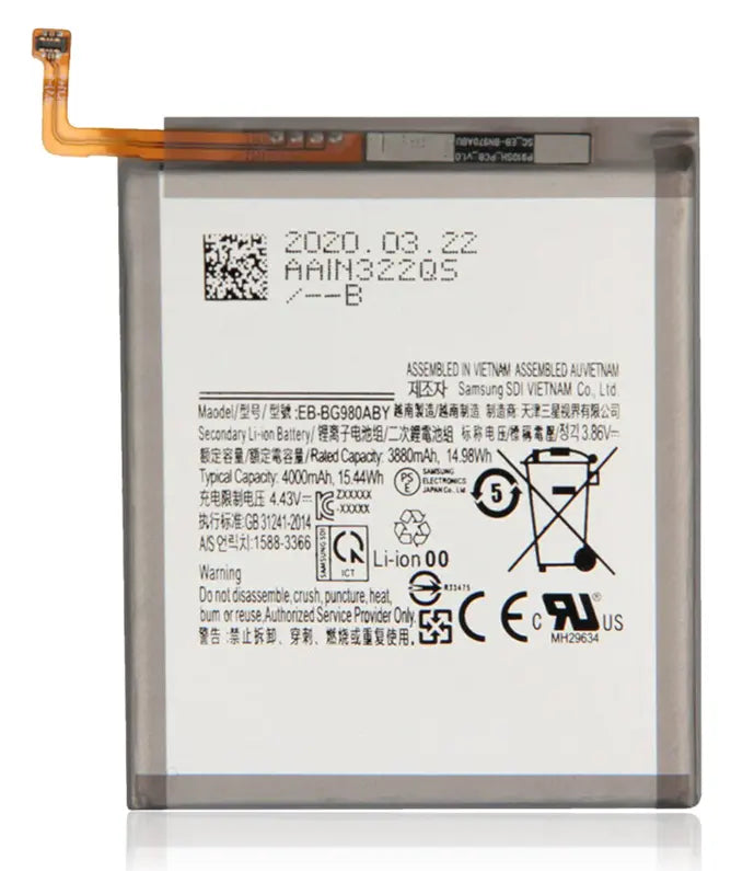 Genuine Samsung Replacement Battery for Samsung Galaxy S20 5G, S20 Plus 5G, S20 Ultra 5G, and S20FE 5G