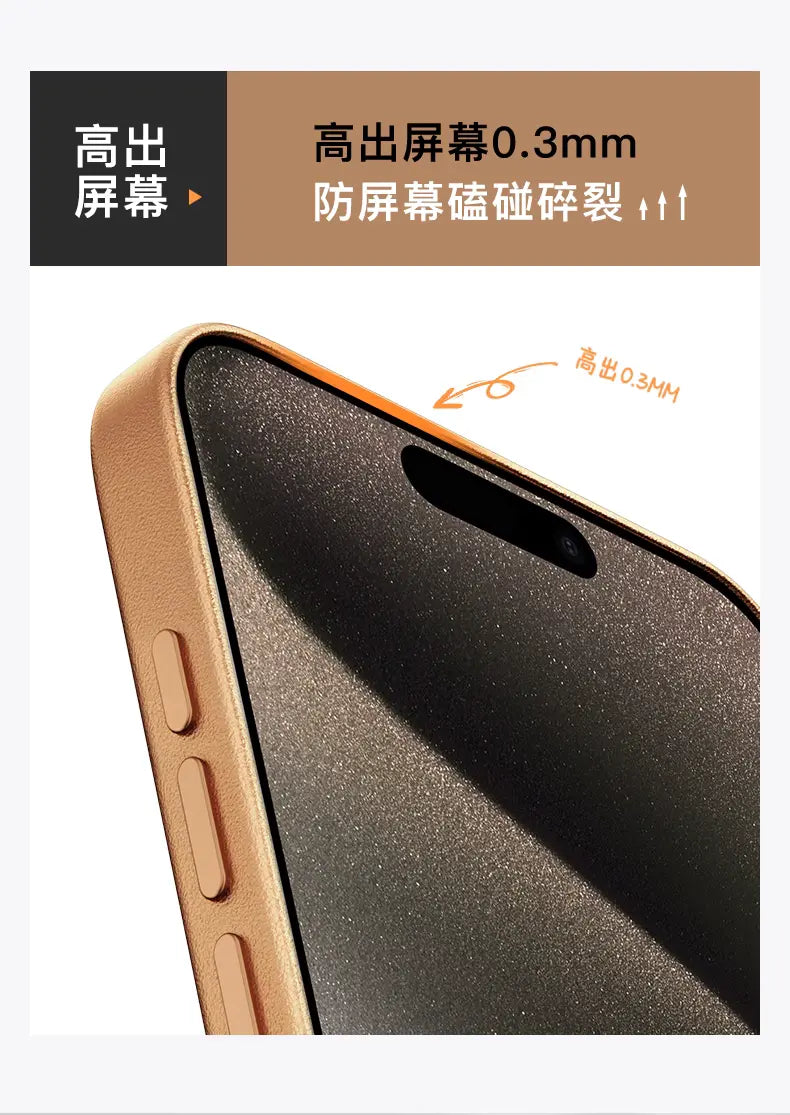 Artificial Leather Case w/ Magsafe for iPhone 15, 15 Plus, 15 Pro, and 15 Pro Max - 3C Easy Markham