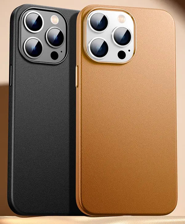 Artificial Leather Case w/ Magsafe for iPhone 15, 15 Plus, 15 Pro, and 15 Pro Max - 3C Easy Markham