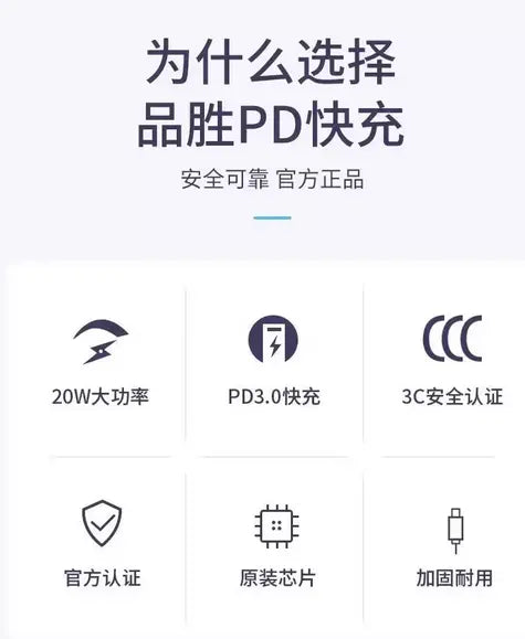 Pisen PD 20W charger set w/ USB-C to Lightning cable - 3C Easy Markham