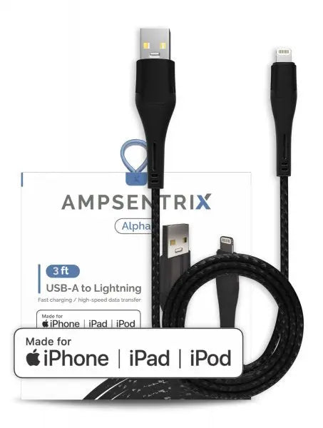 Ampsentrix Braided USB-A to Lightning Cable - 3C Easy Markham