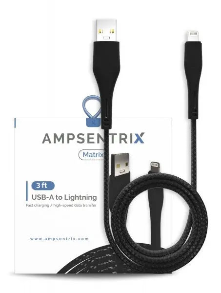 Ampsentrix Braided USB-A to Lightning Cable - 3C Easy Markham