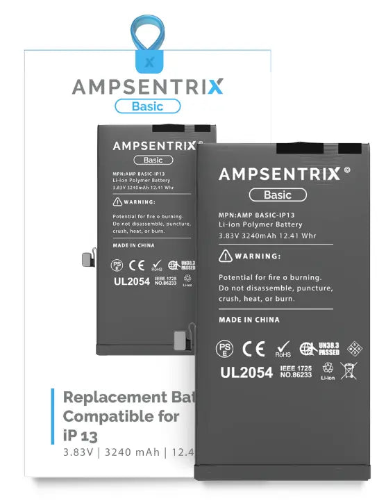 Ampsentrix Basic Replacement Batteries for Apple iPhone 13 Mini / 13 / 13 Pro / 13 Pro Max - 3C Easy Markham