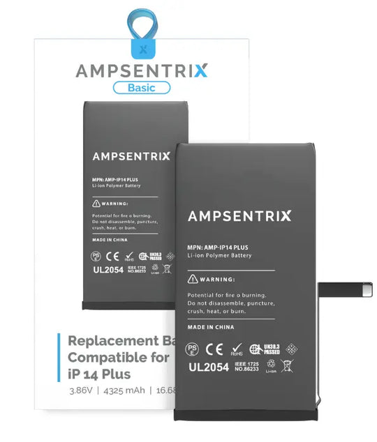 Ampsentrix Basic Replacement Batteries for Apple iPhone 14 / 14 Plus / 14 Pro / 14 Pro Max - 3C Easy Markham