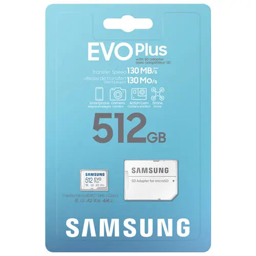 Samsung EVO Plus microSDXC 512 GB w/ Adaptor - 3C Easy Markham