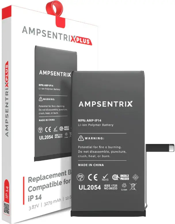 AmpSentrix PLus Replacement Batteries for iPhone 14 / 14 Plus / 14 Pro / 14 Pro Max AmpSentrix