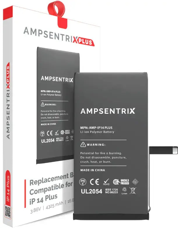 AmpSentrix PLus Replacement Batteries for iPhone 14 / 14 Plus / 14 Pro / 14 Pro Max AmpSentrix