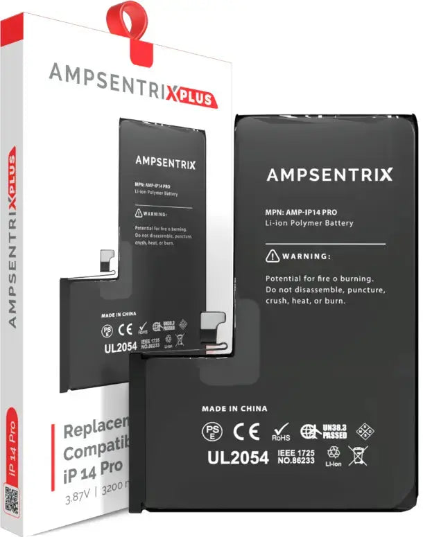 AmpSentrix PLus Replacement Batteries for iPhone 14 / 14 Plus / 14 Pro / 14 Pro Max AmpSentrix