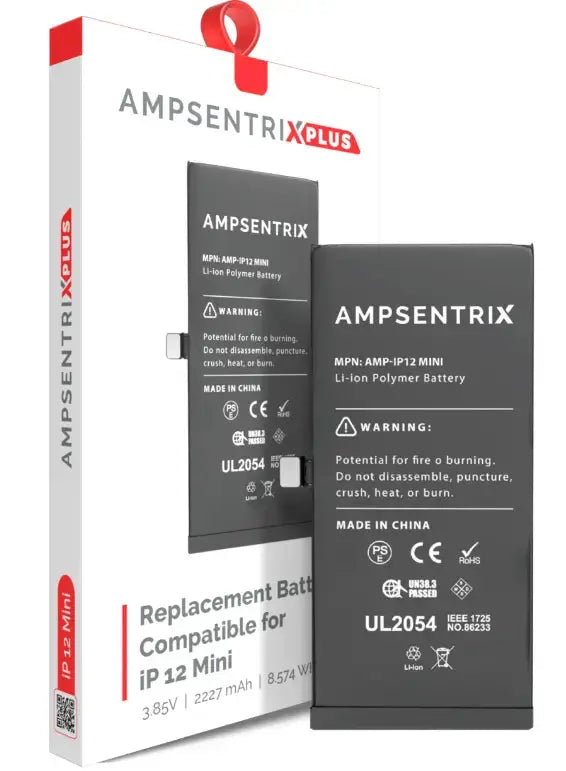 AmpSentrix Plus Batteries Compatible with iPhone 12 Mini, 12, 12 Pro, and 12 Pro Max AmpSentrix