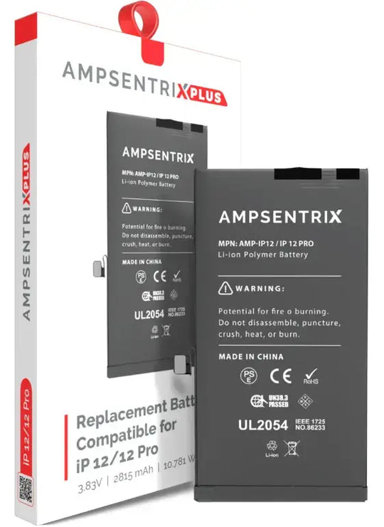 AmpSentrix Plus Batteries Compatible with iPhone 12 Mini, 12, 12 Pro, and 12 Pro Max AmpSentrix