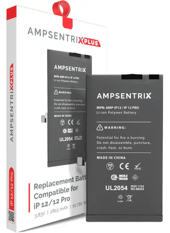 AmpSentrix Plus Batteries Compatible with iPhone 12 Mini, 12, 12 Pro, and 12 Pro Max AmpSentrix