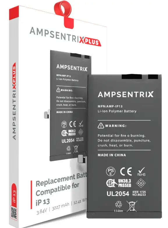 AmpSentrix Plus Replacement Batteries for Apple iPhone 13 Mini / 13 / 13 Pro / 13 Pro Max AmpSentrix