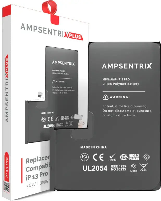 AmpSentrix Plus Replacement Batteries for Apple iPhone 13 Mini / 13 / 13 Pro / 13 Pro Max AmpSentrix