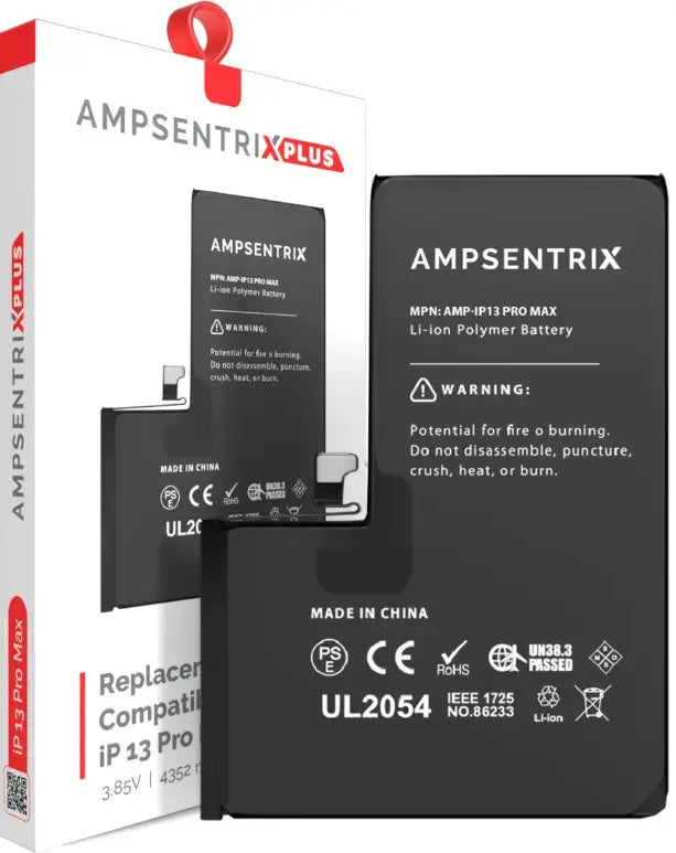 AmpSentrix Plus Replacement Batteries for Apple iPhone 13 Mini / 13 / 13 Pro / 13 Pro Max AmpSentrix