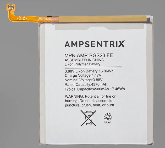 AmpSentrix Replacement Battery Compatible with Samsung S23 FE 5G AmpSentrix