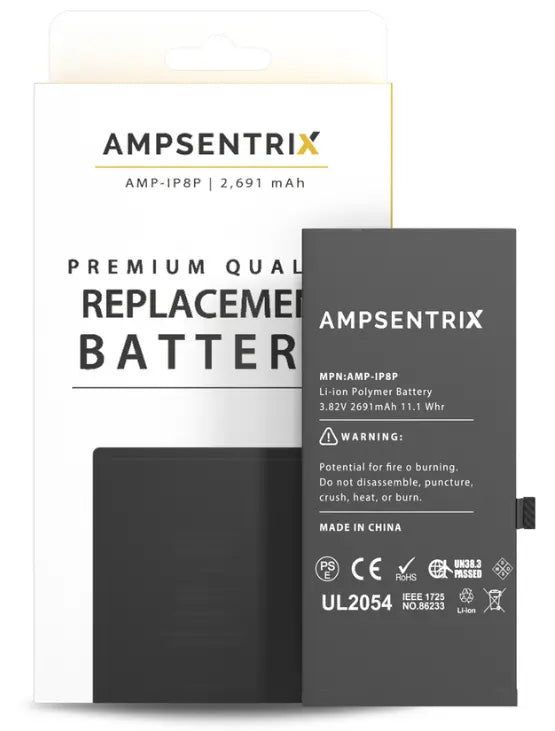 Ampsentrix Batteries for Apple iPhone 7, 7 Plus, 8, and 8 Plus AmpSentrix