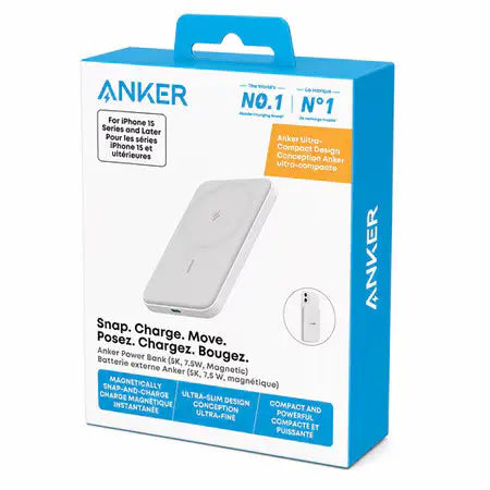 Anker's 5000mAh 7.5W MagSafe Compatible Portable Powerbank Anker