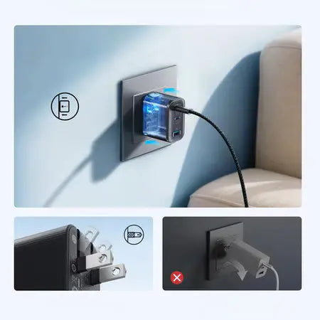 Anker's Nano 70W 3-Port USB-C Wall Charger with 4.9 ft USB C-C cable Anker