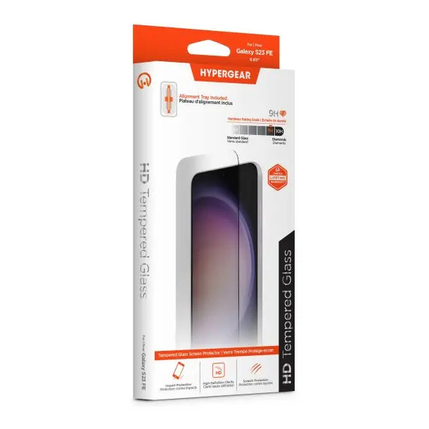HyperGear Tempered Glass Screen Protector w/ Install Tray Compatible with Samsung S23 FE 5G Hyper Gear