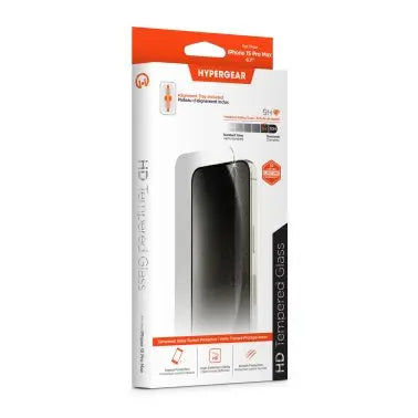 HyperGear Tempered Glass Screen Protector w/Installation Applicator Tray for iPhone 15 Pro & 15 Pro Max Hyper Gear