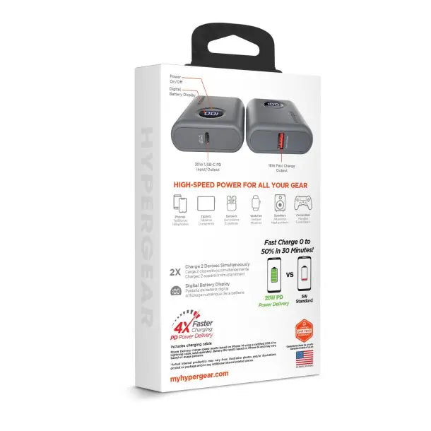 HyperGear's 10000mAh Power Pack Pro Portable Power Bank with Digital Display Hyper Gear
