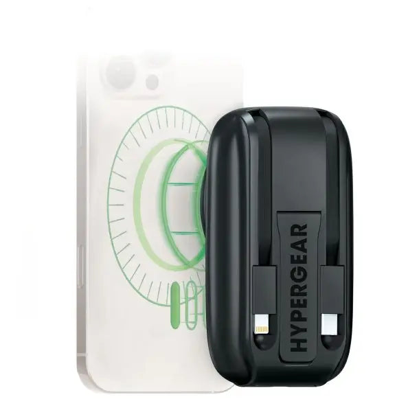 Hypergear 5000mAh Mag Grip Go Wireless Charging Power Bank w/ MagSafe & Cable Hyper Gear