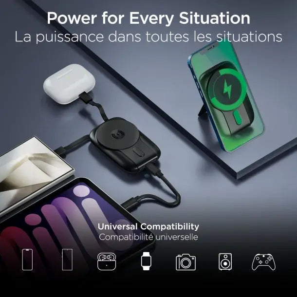 Hypergear 5000mAh Mag Grip Go Wireless Charging Power Bank w/ MagSafe & Cable Hyper Gear