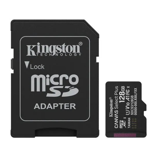 Kingston Canvas Select Plus 128GB microSDXC Card – Up to 150MB/s, A1 Performance (Gen 3) + SD Adapter Kingston