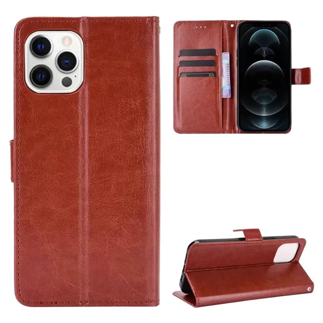 Artificial Leather Profolio Case for iPhone 15, 15 Plus, 15 Pro and 15 Pro Max - 3C Easy Markham