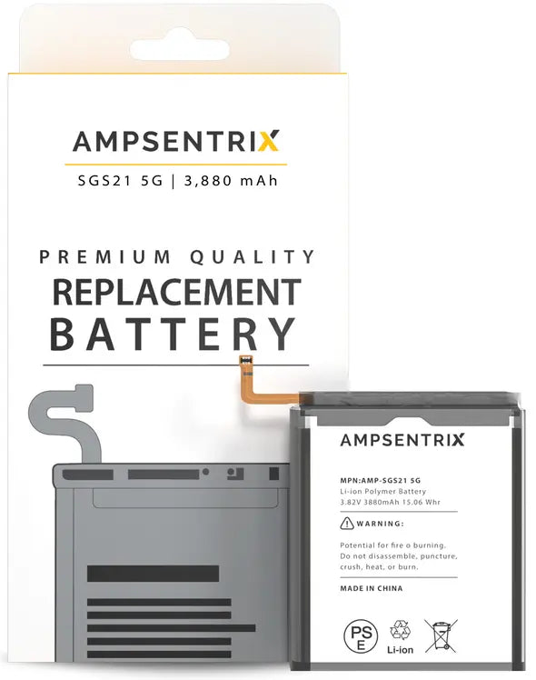 Ampsentrix Replacement Batteries for Samsung S21 5G, S21 Plus 5G, S21 Ultra 5G - 3C Easy Markham