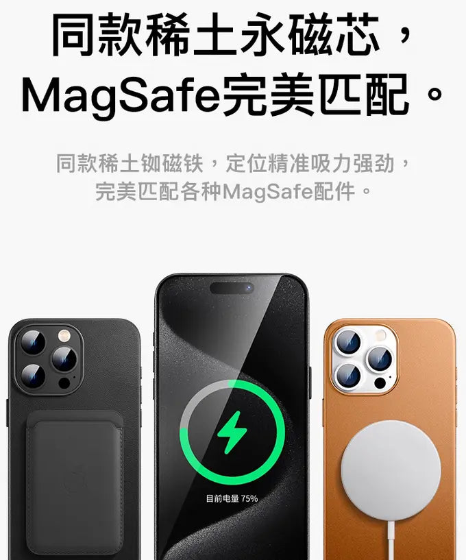 Artificial Leather Case w/ Magsafe for iPhone 15, 15 Plus, 15 Pro, and 15 Pro Max - 3C Easy Markham