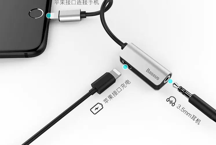 Baseus lightning to lightning & 3.5mm headphone jack adapter - 3C Easy Markham