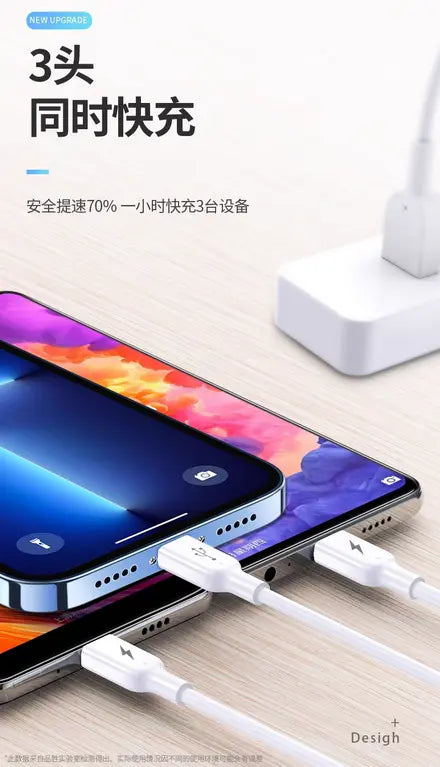 Pisen 3-in-1 Cable ( USB-A to Lightning, USB-C, and Micro USB ) - 3C Easy Markham