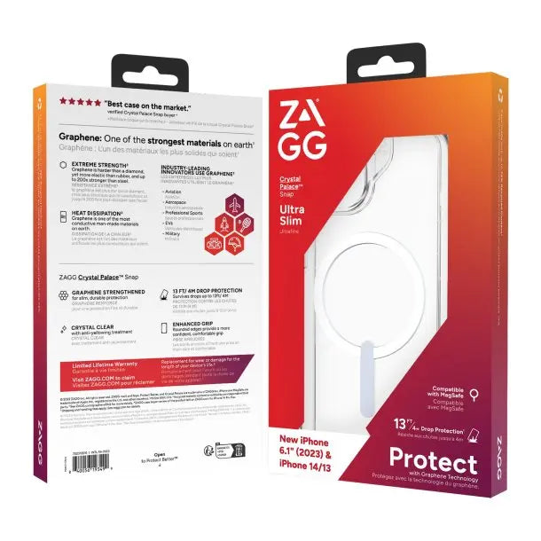 ZAGG's Gear 4 Graphene Crystal Palace Snap Case Compatible with iPhone 15 ZAGG
