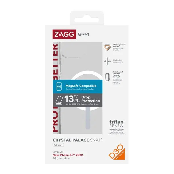 ZAGG's Gear4 D3O Crystal Palace Snap Case for iPhone 14 Plus / iPhone 15 Plus ZAGG