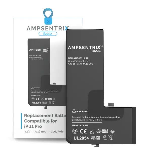 Ampsentrix Basic Replacement Batteries for Apple iPhone 11 / 11 Pro / 11 Pro Max - 3C Easy Markham