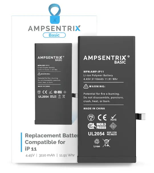Ampsentrix Basic Replacement Batteries for Apple iPhone 11 / 11 Pro / 11 Pro Max - 3C Easy Markham