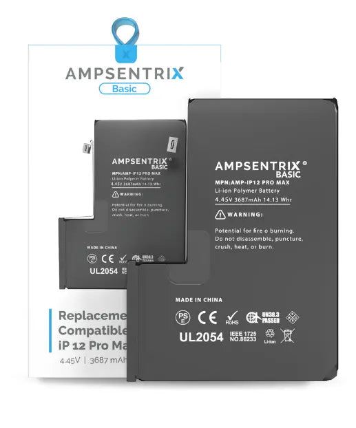 Ampsentrix Basic Replacement Batteries for Apple iPhone 12 Mini / 12 / 12 Pro / 12 Pro Max - 3C Easy Markham