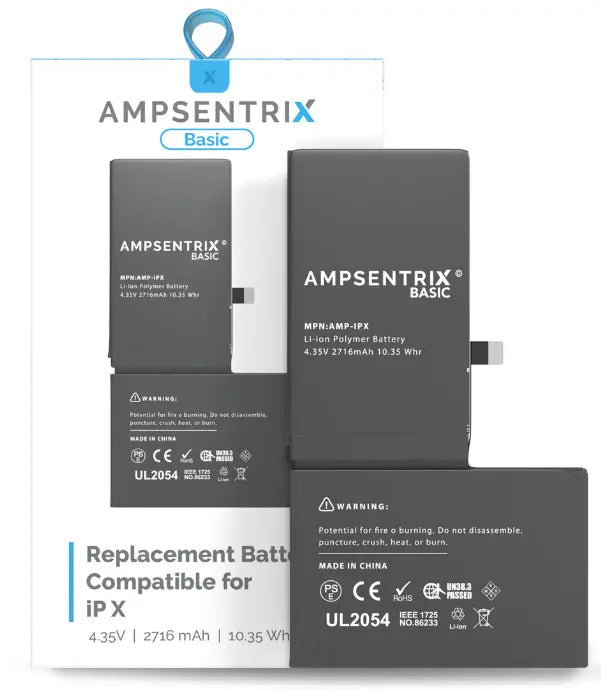Ampsentrix Basic Replacement Battery for Apple iPhone X (10) - 3C Easy Markham