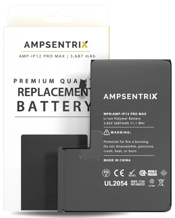 Ampsentrix Pro Replacement Batteries for Apple iPhone 12 Mini / 12 / 12 Pro / 12 Pro Max - 3C Easy Markham