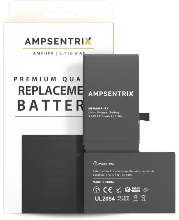 Ampsentrix Pro Replacement Battery for Apple iPhone X (10) - 3C Easy Markham