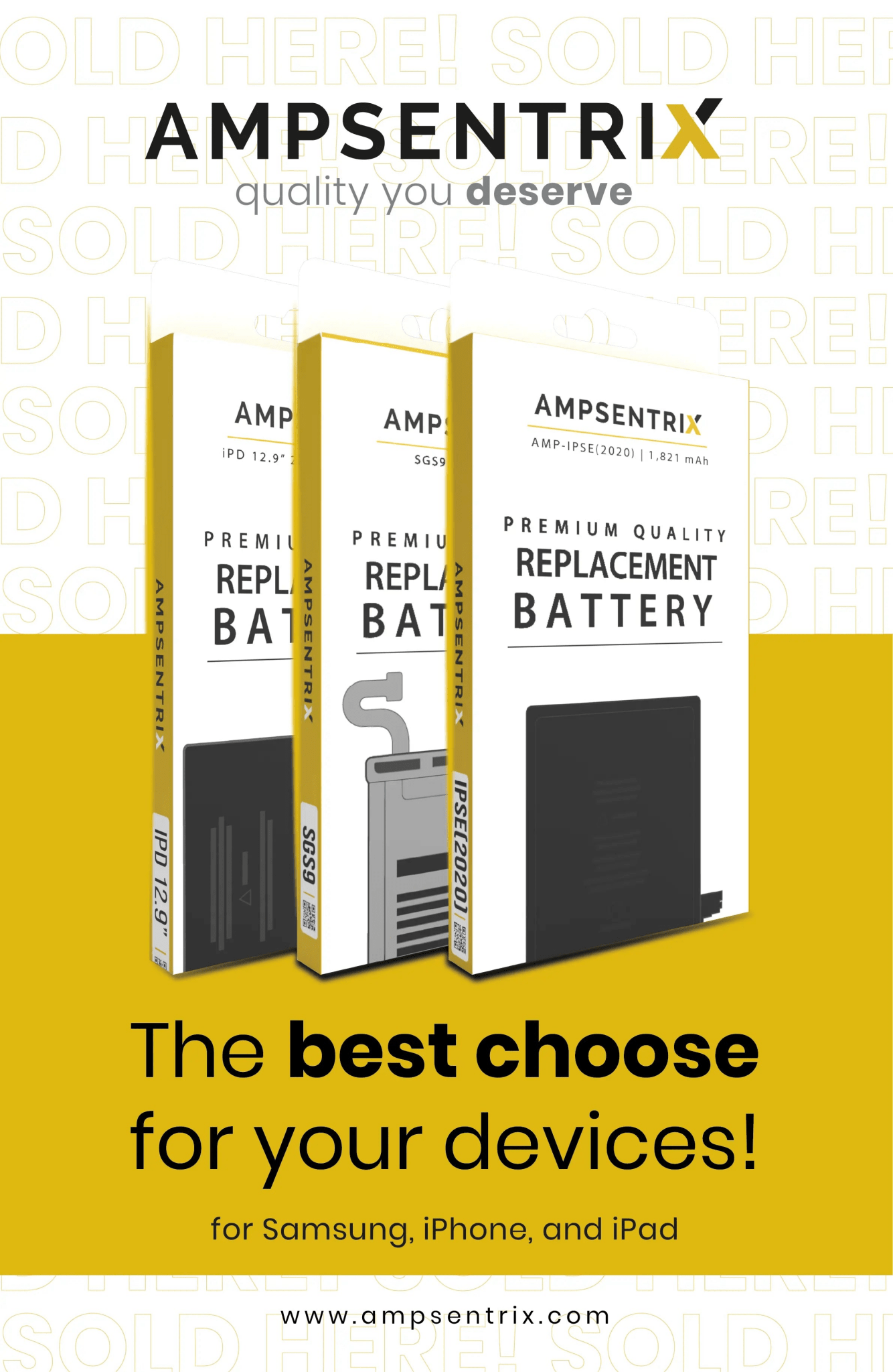 Ampsentrix Replacement Batteries for Samsung S21 5G, S21 Plus 5G, S21 Ultra 5G - 3C Easy Markham