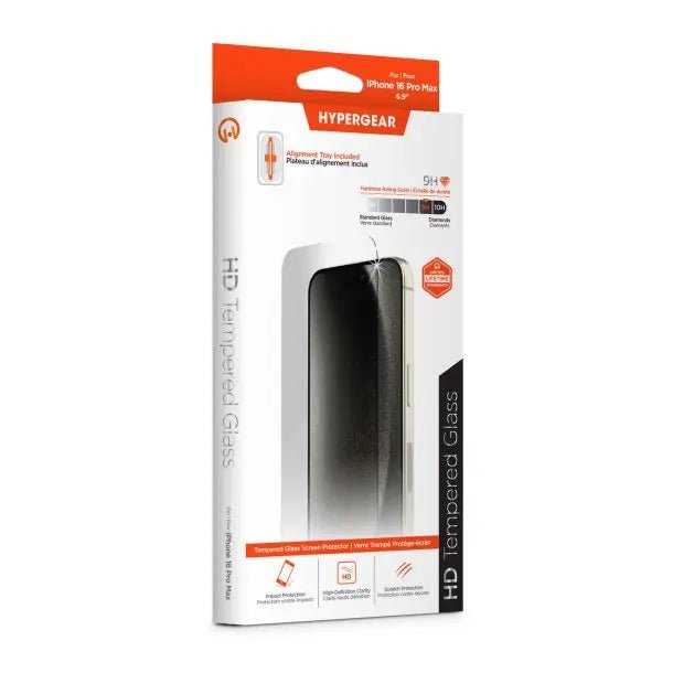 HyperGear HD Tempered Glass Screen Protector for iPhone 16 Pro and 16 Pro Max - 3C Easy Markham