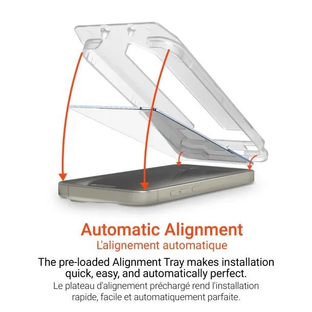 HyperGear Tempered Glass Screen Protector w/Installation Applicator Tray for iPhone 15 Pro & 15 Pro Max - 3C Easy Markham