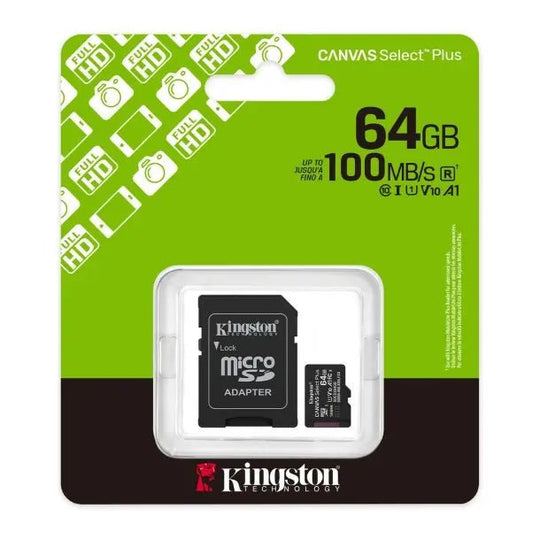 Kingston Canvas Select Plus 64GB microSDXC Card – Up to 100MB/s, A1 Performance (Gen 3) + SD Adapter - 3C Easy Markham